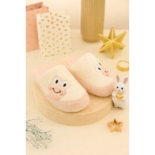 Behtah Kundura Kadın Ev Terliği Peluş Tatlı Kurbağ Fiğürlü Terlik Çeyiz ve Bohça Terliği Ses Yapmaz Kalın Taban