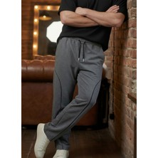 Erkek Füme Baggy Biyeli Oversize Relaxed 4 Mevsim Eşofman Altı Bol Paça 2 Iplik Tam Kalıp