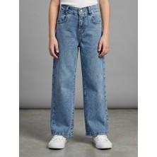 Robin Kids Kız Çocuk Kalın Likralı Beli Lastikli Kot Pantolon