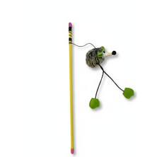 Patikutusu tr Fare Figürlü Tüylü ve Sallanan Ayaklı Kedi Oltası – Etkileşimli Kedi Oyuncak Çubuğu