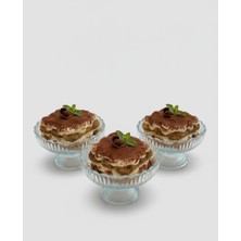 Berina Home 3'lü Cam Tatlı Kasesi - Ayaklı Sunum Kasesi - Profiterol Kasesi - Dondurma Kasesi - Çerezlik - Reçellik - Şekerlik