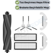 robotyedek Dreame D10 Plus Gen 2 (RLL42SDA) Uyumlu Yedek Kauçuk Fırça Hepa Filtre Mop Seti-7 Parça