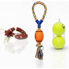 Patikutusu tr Köpek Oyuncak Seti 3’lü – Halat Top Oyuncağı + Sosis Çiğneme Oyuncağı + 2’li Tenis Topu