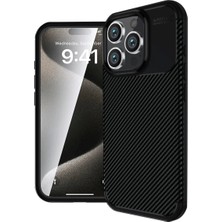Evolvera Iphone 16 Pro Max Kılıf Auto Focus Karbon Kapak - Siyah