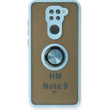 Evolvera Xiaomi Redmi Note 9 Kılıf Montreal Yüzüklü Silikon Kapak - Buz Mavi