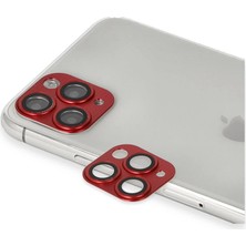 Evolvera Iphone 11 Pro Max Pers Alüminyum Kamera Lens - Kırmızı