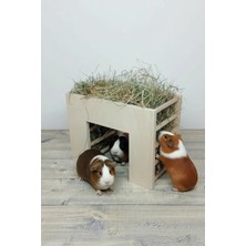 Alyones Tünel Formlu Ahşap Kuru Ot Besleyici – Gine Domuzu & Chinchilla Için