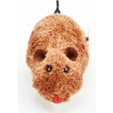 Mey İthalat Kurmalı Kedi Eğitim Oyuncağı Tüylü Peluş Fare Yakalama Interaktif Sevimli Eğlenceli Oyuncak