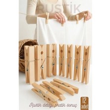 Belle Fusion Bfs 12’li Ahşap Mandal Seti – Doğal Görünümlü, Çok Amaçlı, Dayanıklı Yaylı Tasarım