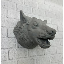 Belle Fusion Bfs Gri Kurt Duvar Dekoru Asılabilir Dekoratif Heykel Tasarım