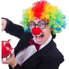 Belle Fusion Bfs Palyaço Kostüm Aksesuar Seti 3’lü – Peruk Burun Gözlük