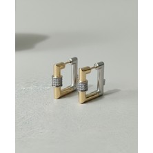 Rua Jewelry Özel Seri Pirinç Rodyum Kaplama Küpe | 14 Ayar Altın Renk | Kararmaz Takı