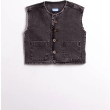Kids Moda Evi Denim Yelek - 2-7 Yaş - Unisex Antrasit