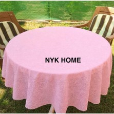 NYK Home Pvc Muşamba Dantel Görünümlü Kaymaz Sıvı Geçirmez Deliksiz Mutfak Masa Örtüsü Çiçek Motifli