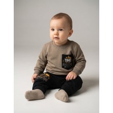 Nazar Kids Erkek Bebek Outdoor Life Baskılı 3 Iplik Alt Üst Takım