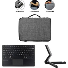 Microcase Xiaomi Pad 8 / Pad 8 Pro Tablet ile Uyumlu Toucpad Bluetooth Klavye + Tablet Standı - Siyah AL5183