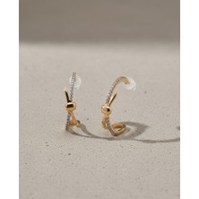 Rua Jewelry Özel Seri Pirinç Rodyum Kaplama Küpe | 14 Ayar Altın Renk | Kararmaz Takı