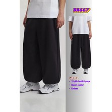 Vladivosto Paçası Lastikli Ekstra Rahat Bol Kalıp Büyük Beden Baggy Oversize Eşofman Altı