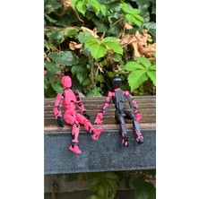 Moifugyia Lucky 13 Aksiyon Figürü Robot Oyuncak 13CM Ikili Pembe Set