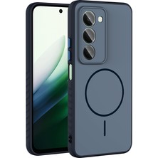 Nova Global Redmi 15 Kılıf M-Safe Şarj Özellikli Zore Tea Kapak - Lacivert