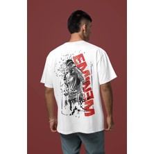 Sevbano Tasarım Eminem Rapper Sırt Baskılı Unisex Oversize Şarkıcı Tişört