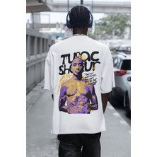 Sevbano Tupac Rapper Sırt Baskılı Unisex Oversize 2pac Şarkıcı Tişört