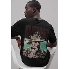 Sevbano Özel Tasarım Bad Bunny Sırt Baskılı Unisex Oversize Rapper Şarkıcı Tişört