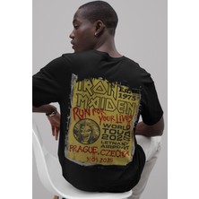 Sevbano Iron Maiden Sırt Baskılı Unisex Oversize Rock Metal Müzik Grubu Tişört