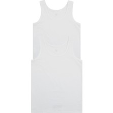 Blackspade Erkek Çocuk Atlet 2'li Paket 9396 - Beyaz Yumuşak Pamuk Elastan Kumaş Özelliğiyle