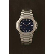 Rodium Erkek Çelik Kasa Kol Saati Gümüş Renk Siyah Kadran