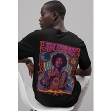 Sevbano Jimi Hendrix Sırt Baskılı Unisex Oversize Şarkıcı Tişört