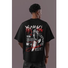 Sevbano Özel Tasarım The King Efsane Michael Jackson Sırt Baskılı Unisex Oversize Şarkıcı Tişört