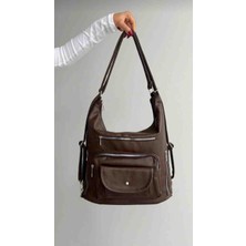 Themoiss Yeni Kapaklı Model Yumuşak Deri Çok Bölmeli Büyük Boy Sırt ve Omuz Çantasi