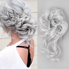 Bilfold Saçlı Lastikli Kuyruklu Topuz Toka / Gri