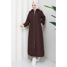 Pamuk Butik Kadın Soğan Desenli Tünel Geçişli Tam Boy Kapitone Mont -PMK506