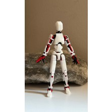 Moifugyia Lucky 13 Aksiyon Figürü Robot Oyuncak 13CM Beyaz Siyah & Kırmızı