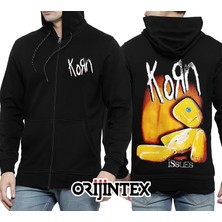Korn Kapşonlu Fermuarlı Sweatshirt L