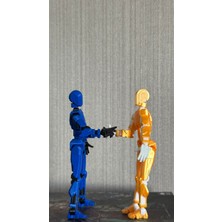 Moifugyia Lucky 13 Aksiyon Figürü Robot Oyuncak 13CM 2'li Set Altın Rengi - Mavi