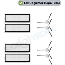 robotyedek Dreame D10 Plus Gen 2 (RLD32GD) Uyumlu Yedek Hepa Filtre ve Yan Fırça-8 Parça