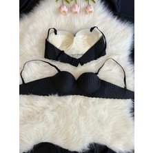 Tueyzen Çizgili Destekli Lazer Kesim Sütyen