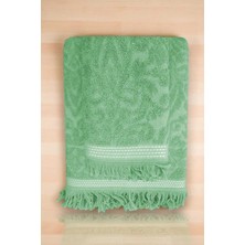 Mira Home 2 Parça Jakarlı Banyo Havlu Takımı %100 Pamuklu 90X150 cm Arden Yeşil
