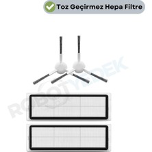 robotyedek Dreame D10 Plus Gen 2 (RLD32GD) Uyumlu Yedek Hepa Filtre ve Yan Fırça-4 Parça