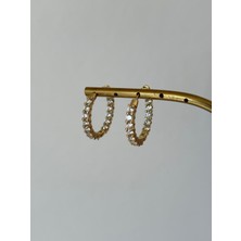 Xuping Özel Seri Zirkon Taşlı Tam Tur Xp Gold Halka Küpe