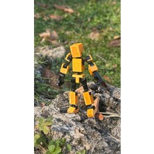 Moifugyia Hareketli Mini 13 Robot Oyuncak 8 cm - Altın Siyah 1 Adet