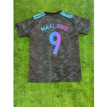 Özel Tasarım Haaland Renkli Kısa Kol Tasarım Forma