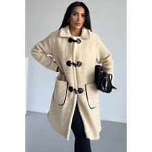 Hiramir Peluş Rahat Kalıp Mont Beyaz KS2506