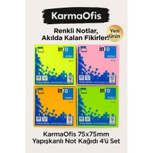 75X75MM Yapışkanlı Not Kağıdı 4’lü Set