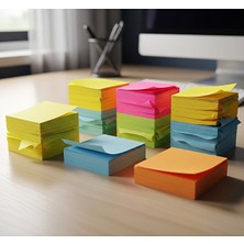 7x7 cm 4 Renkli Blok Not Kağıdı - Toplam 400 Yaprak
