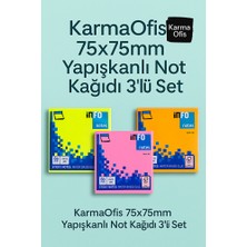 75X75MM Yapışkanlı Not Kağıdı 3’lü Set (Fosforlu Sarı, Pembe, Turuncu)