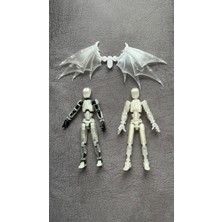 Moifugyia Lucky 13 Aksiyon Figürü Robot Oyuncak 13CM Şefaf 2'li Yarasa Kanat ve Lucky 13 Seti